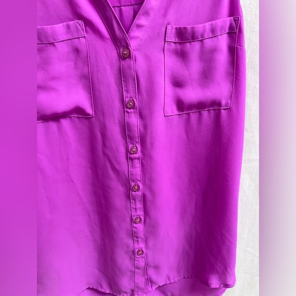 Xpress women’s Size small petite sleeveless button down blouse with collar - Picture 5 of 6